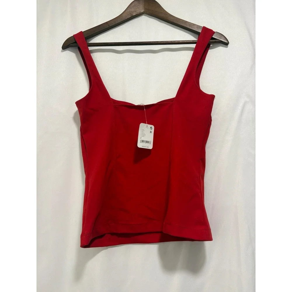 Free People Intimately FP Red Apple Sweetheart Neck Tank Top Size Small NWT - Picture 5 of 9
